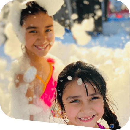 Kid foam birthday party.